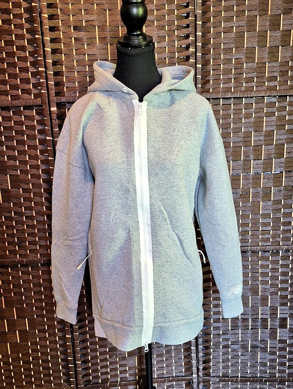 New Balance Women'Small Full-Zip Hoodie Gray Small
